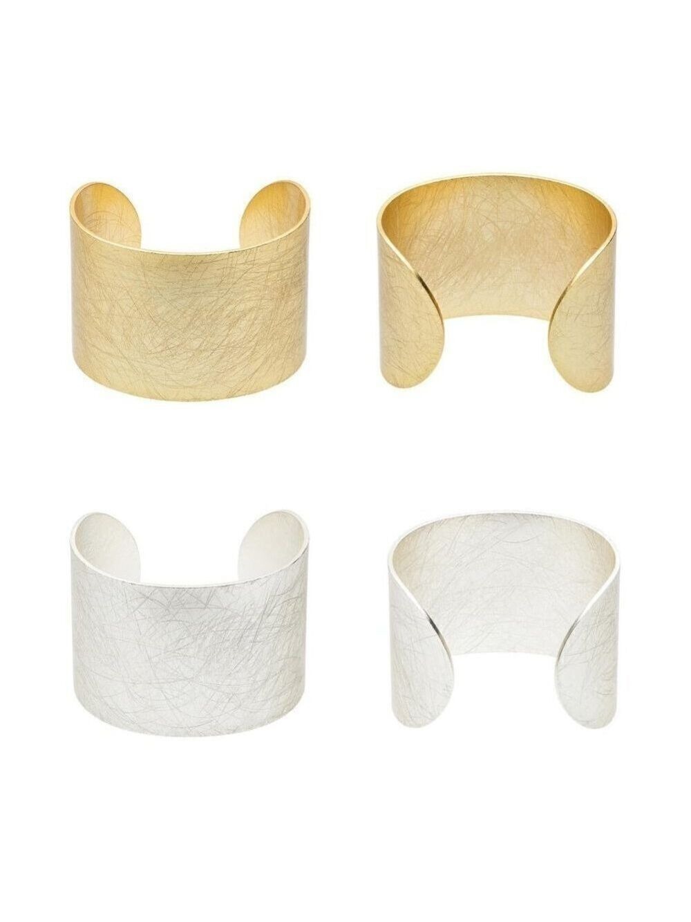 Hammered Cuff set- 1 in18K Gold Plated Brass/1 in Sterling Silver Plated Brass
